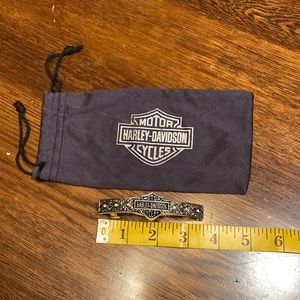Harley Davidson hair barrette silver tone